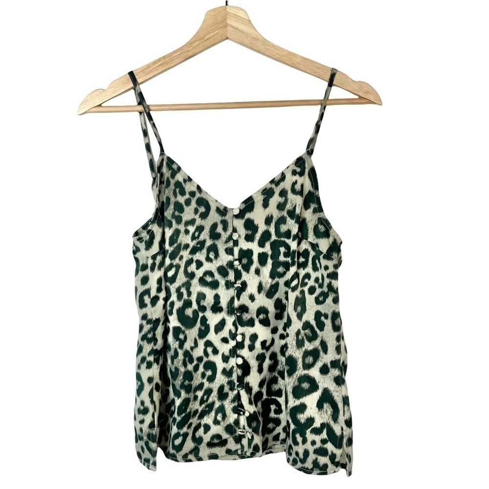 Jack by BB Dakota Nature Leopard Button Down Cami‎ Tank Top XS